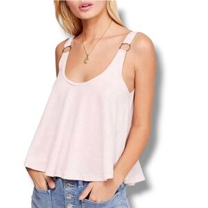We The Free Carly O-Ring Scoop Back Tank Top Womens Size M Light Pink Silver NEW